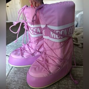 Pink tall moon boot